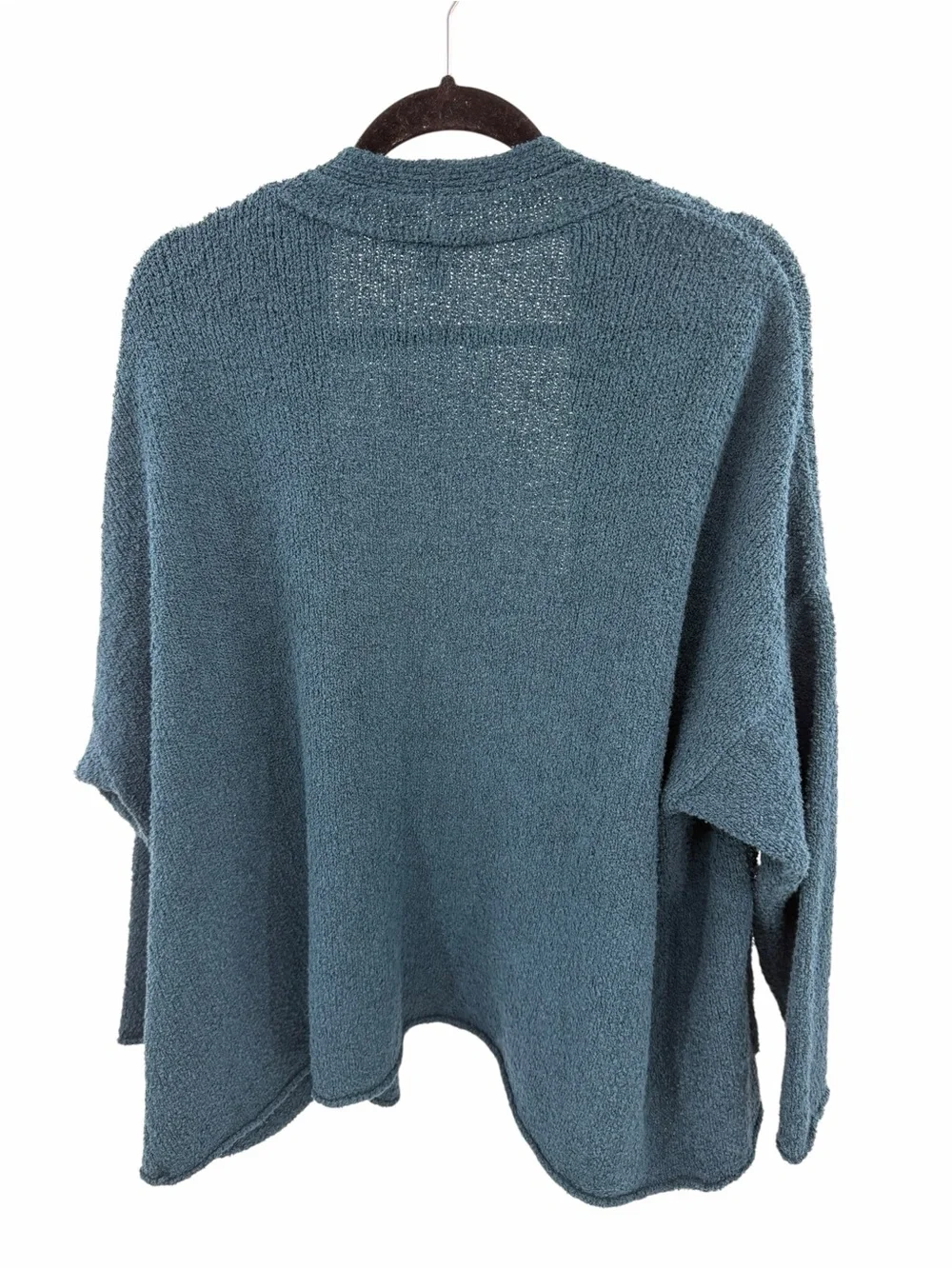 Eileen Fisher Teal Open-Front Cozy Cardigan Sweater Organic Cotton Cashmere 1X